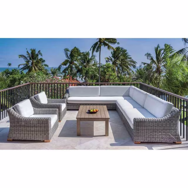 Kingsley Bate Tortola Woven Armless Settee Outdoor Sectional Unit