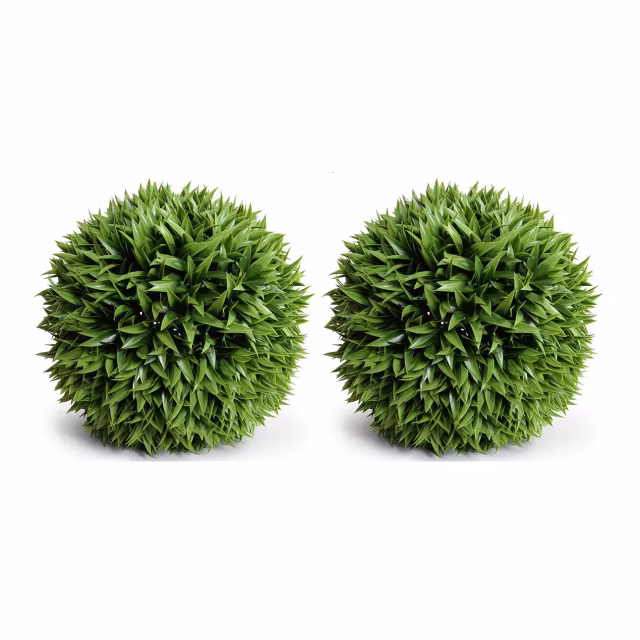 Enduraleaf 17" Faux Podocarpus Ball Set of 2