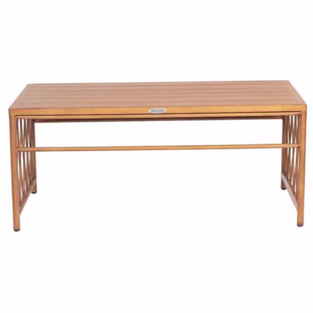 Woodard Cane 42" Aluminum Rectangular Coffee Table