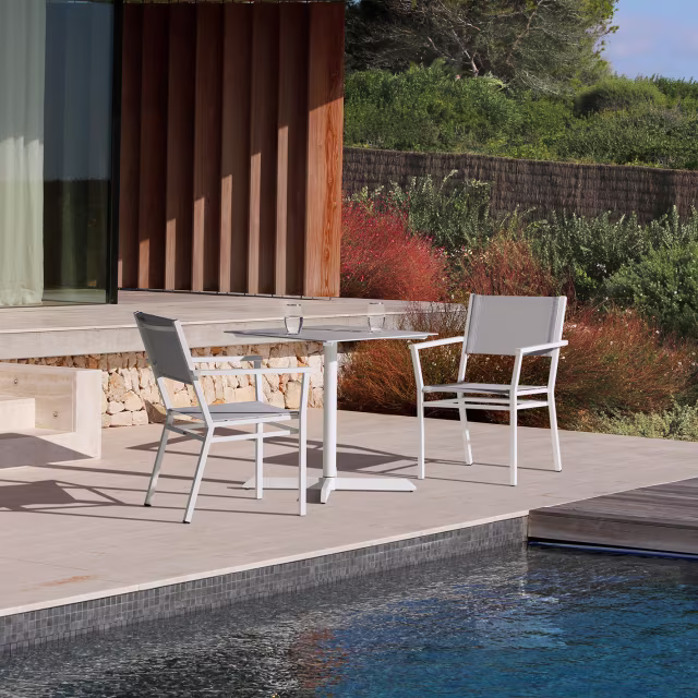 Barlow Tyrie Equinox 3-Piece Square Steel Bistro Patio Dining Set