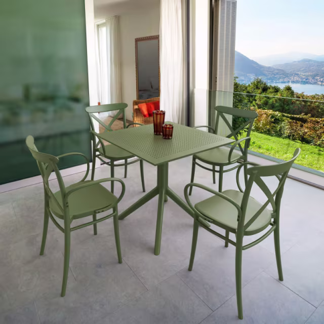 Compamia Sky 31" Resin Square Dining Table