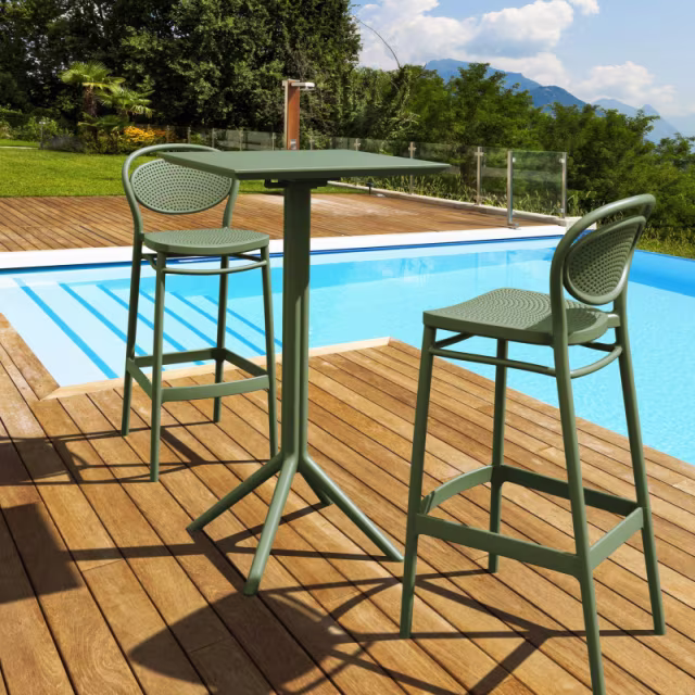 Compamia Sky 24" Resin Folding Square Bar Table