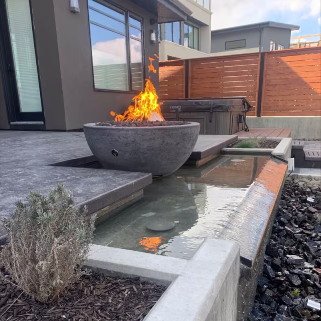 The Outdoor Plus Sedona 48" Round Concrete Gas Fire Bowl