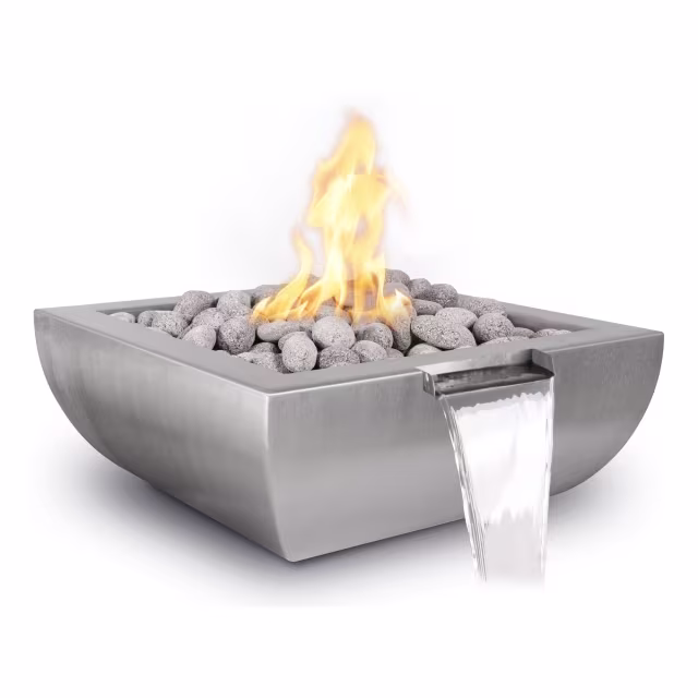 The Outdoor Plus Avalon 24" Stainless Steel Fire & Water Bowl
