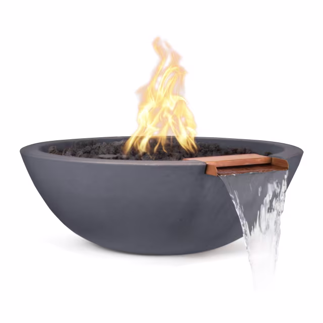The Outdoor Plus Sedona 27" GFR Concrete Fire & Water Bowl