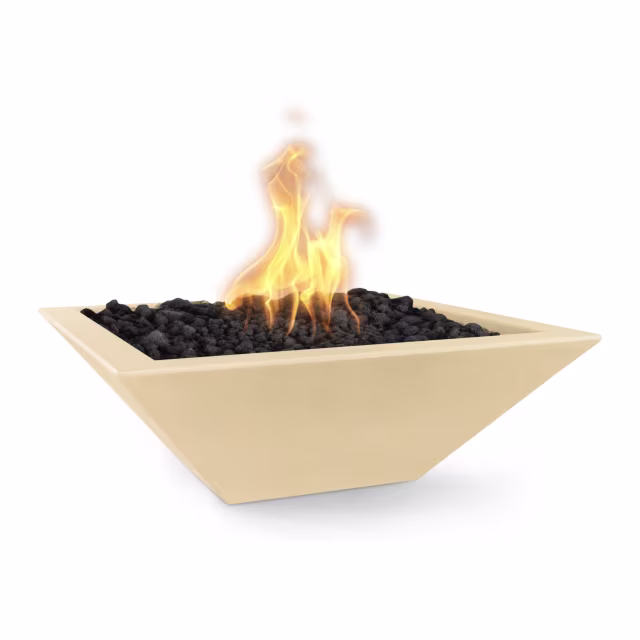 The Outdoor Plus Maya 30" Square Concrete Gas Fire Bowl