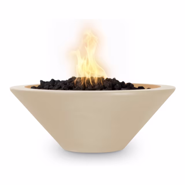 The Outdoor Plus Cazo 31" Round Concrete Gas Fire Bowl