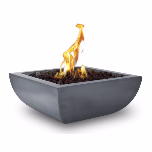 The Outdoor Plus Avalon 30" Square Concrete Gas Fire Bowl
