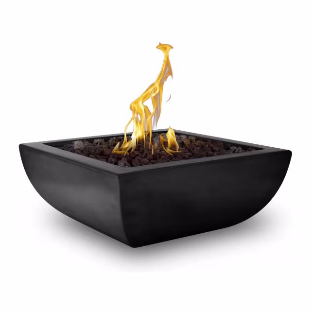 The Outdoor Plus Avalon 36" Square Concrete Gas Fire Bowl