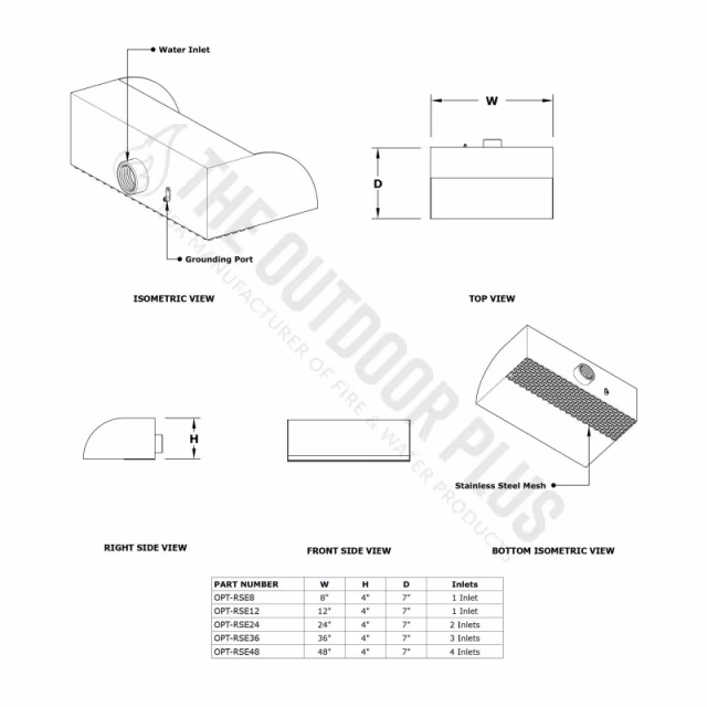 The Outdoor Plus Radius Scupper - 12"