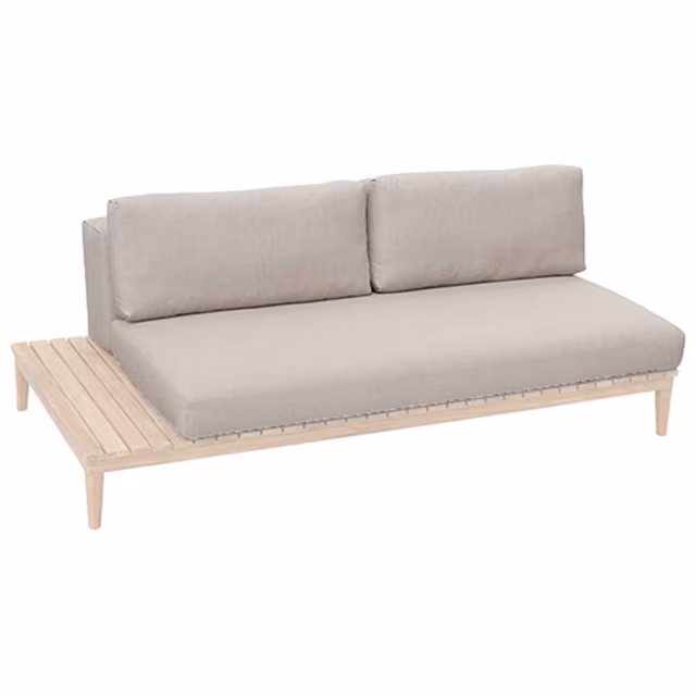 Kingsley Bate Lotus Settee Outdoor Sectional Unit with Left/Right Table Replacement Cushion