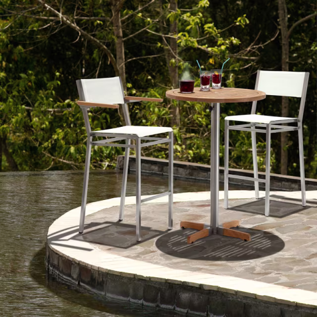 Barlow Tyrie Equinox Sling Bar Side Chair - Raw Stainless Steel