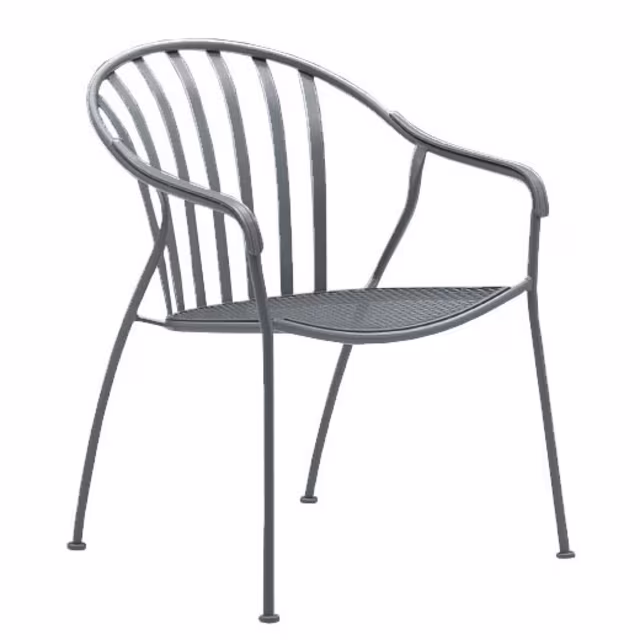 Woodard Valencia Stacking Iron Barrel Dining Armchair - Set of 4