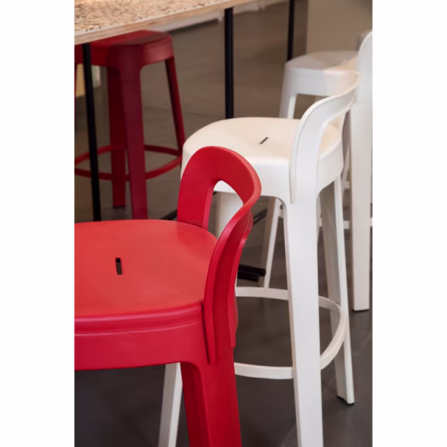 RS Barcelona Ombra Steel Bar Stool w/ Backrest
