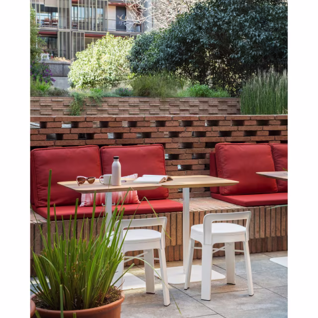 RS Barcelona Ombra Steel Low Stool w/ Backrest