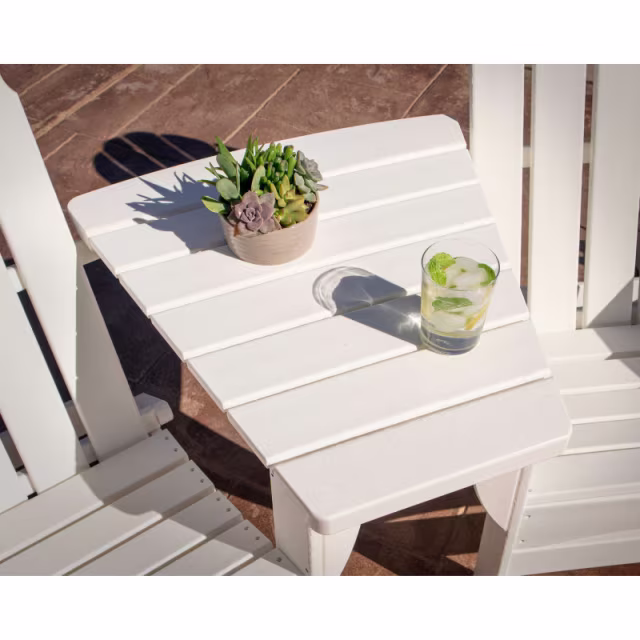 Polywood Classic Oversized Adirondacks with Angled Connecting Table