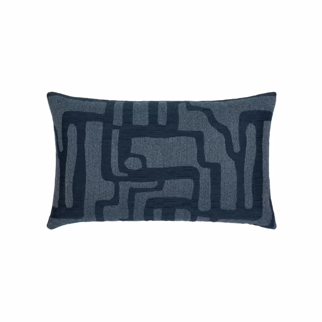 Elaine Smith 20" x 12" Noble Indigo Lumbar Sunbrella Outdoor Pillow