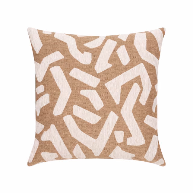 Elaine Smith 20" x 20" Fascination Caramel Sunbrella Outdoor Pillow