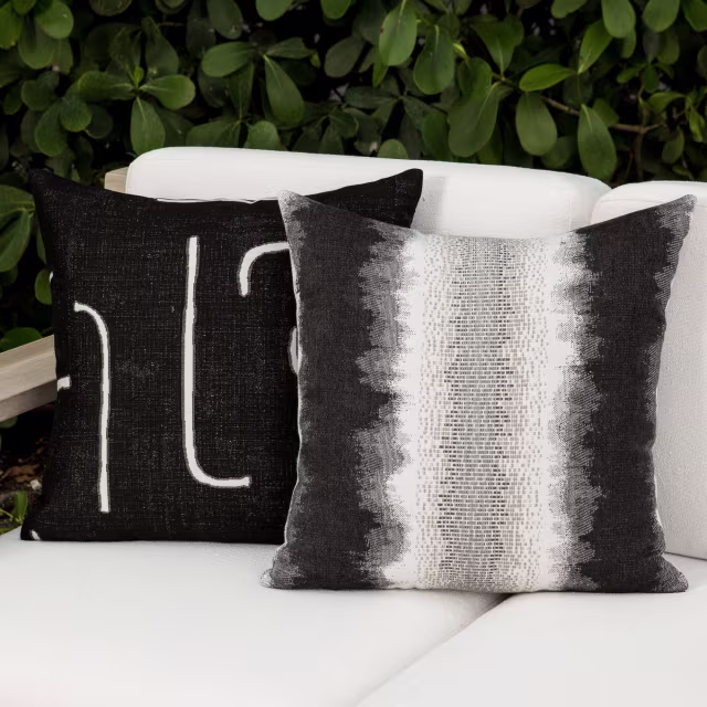 Elaine Smith 20" x 20" Resilience Charcoal Sunbrella Outdoor Pillow