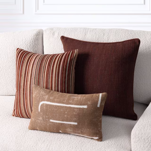 Elaine Smith 20" x 12" Instinct Caramel Lumbar Sunbrella Outdoor Pillow