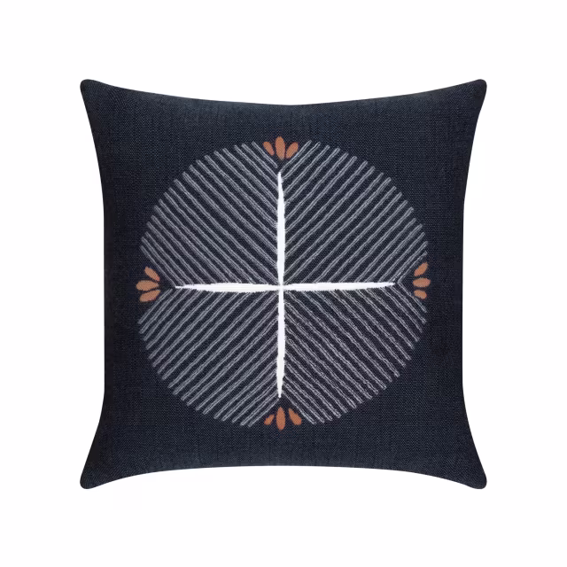 Elaine Smith 20" x 20" Direction Indigo Sunbrella Outdoor Pillow