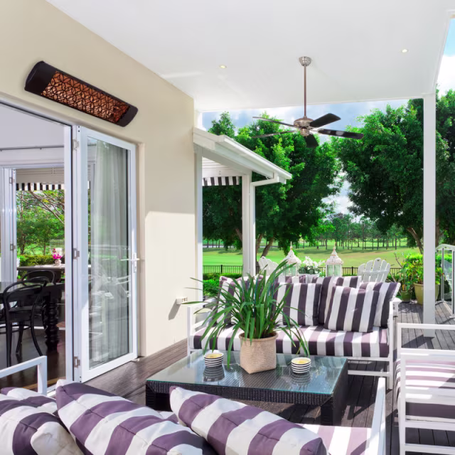 Eurofase 39" Aluminum Dual Element Wall Mount Electric Patio Heater - 5000 Watt
