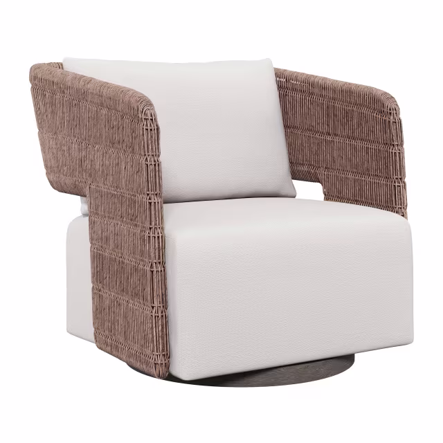 Bernhardt Exteriors Maldives Wicker Swivel Lounge Chair