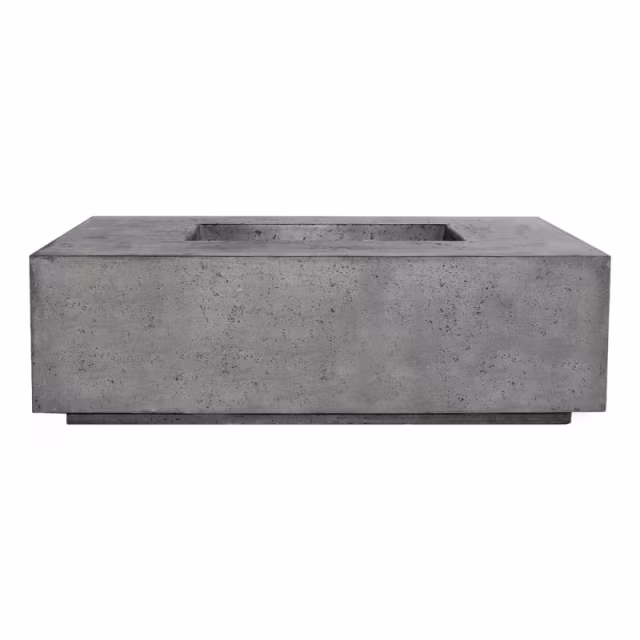 Prism Hardscapes Porto Rectangular 68" Concrete Gas Fire Table w/ Hidden Tank Protective Cover