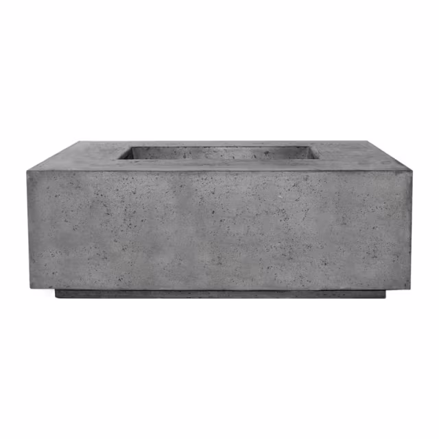 Prism Hardscapes Porto Rectangular 58" Concrete Gas Fire Table w/ Hidden Tank Protective Cover