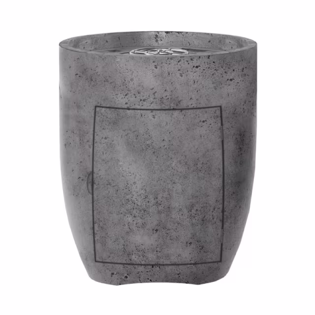 Prism Hardscapes Pentola 3 Round 24" Concrete Gas Fire Bowl w/ Hidden Tank Protective Cover