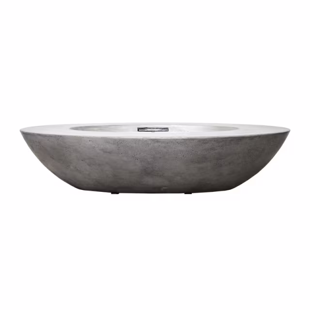 Prism Hardscapes Ovale 79" Concrete Gas Fire Bowl Protective Cover