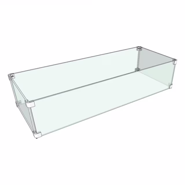 The Outdoor Plus 16" X 64" Rectangular Fire Pit Wind Guard