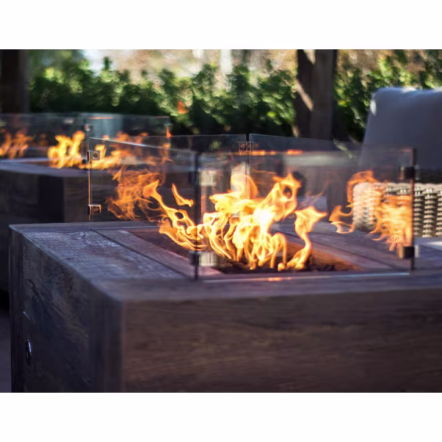 The Outdoor Plus 14" X 82" Rectangular Fire Pit Wind Guard