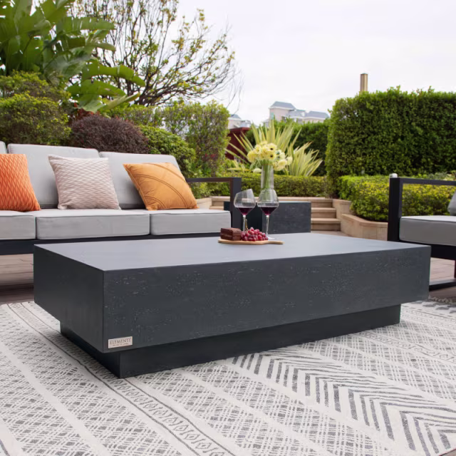 Elementi Home Tevere 60" GFRC Rectangular Coffee Table