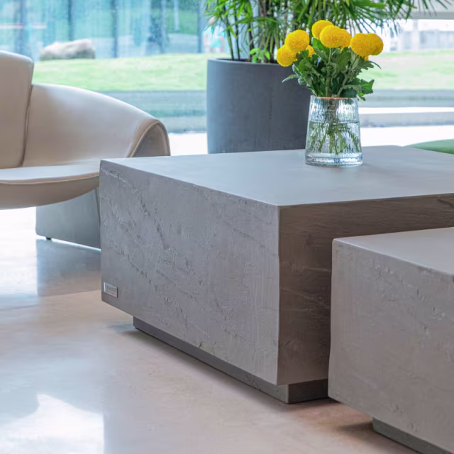 Elementi Home Colorado 34" GFRC Square Coffee Table
