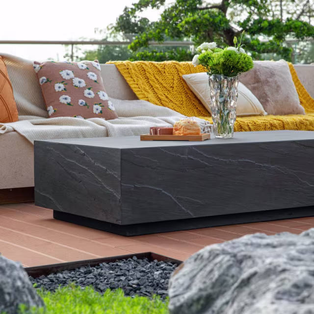 Elementi Home Colorado 60" GFRC Rectangular Coffee Table