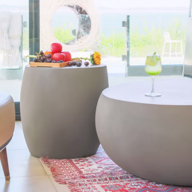 Elementi Home Ikaria 19" GFRC Cobble Side Table