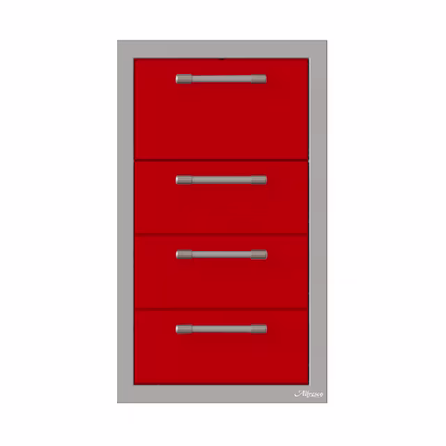 Alfresco Grills 17" 3-Drawer and Paper Towel Holder Outdoor Kitchen Cabinet