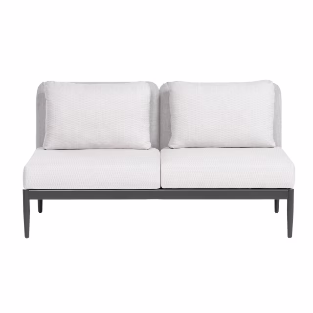 Ratana Palo Aluminum Armless Love Seat Outdoor Sectional Unit