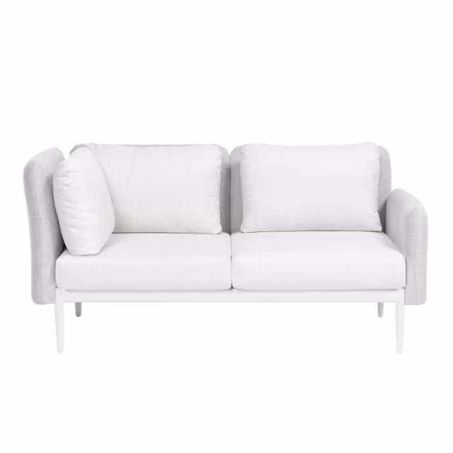 Ratana Palo Aluminum Corner Love Seat with Arm Outdoor Sectional Unit