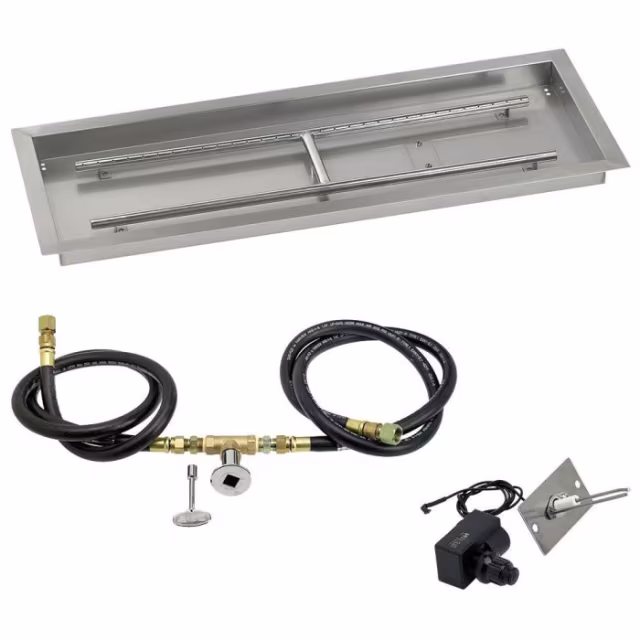 American Fire Products 36" Rectangular Drop-In Pan Spark Ignition Fire Pit Burner Kit