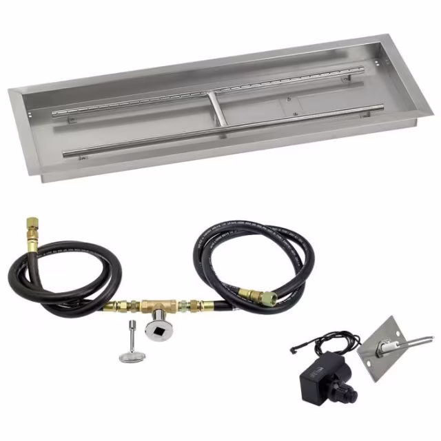 American Fire Products 48" Rectangular Drop-In Pan Spark Ignition Fire Pit Burner Kit