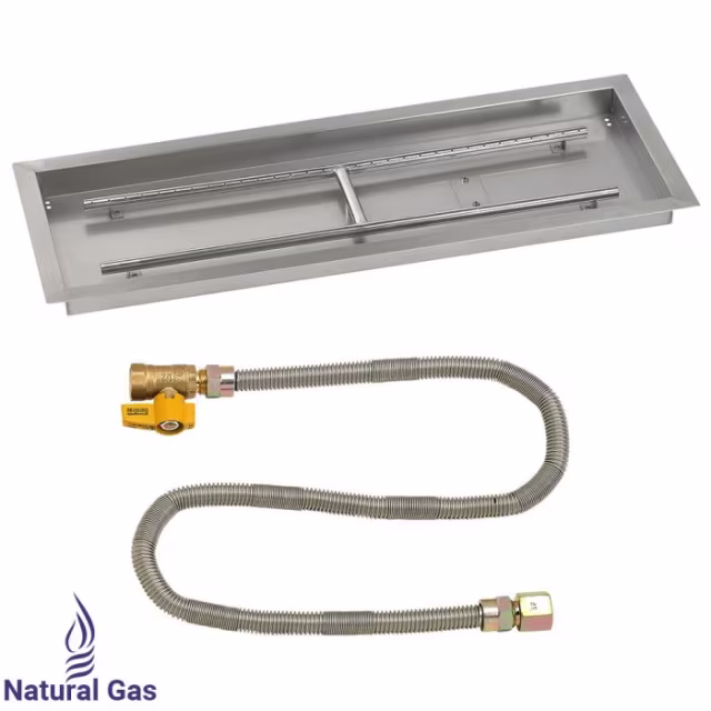 American Fire Products 36" Rectangular Drop-In Pan Match Light Fire Pit Burner Kit