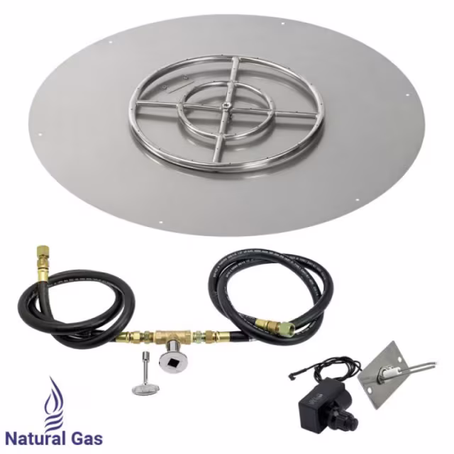 American Fire Products 30" Round Flat Pan Spark Ignition Fire Pit Burner Kit