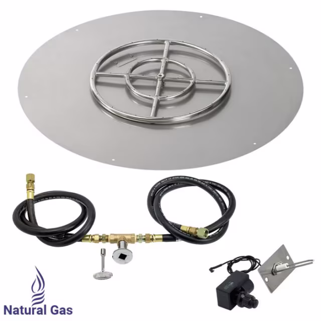 American Fire Products 36" Round Flat Pan Spark Ignition Fire Pit Burner Kit