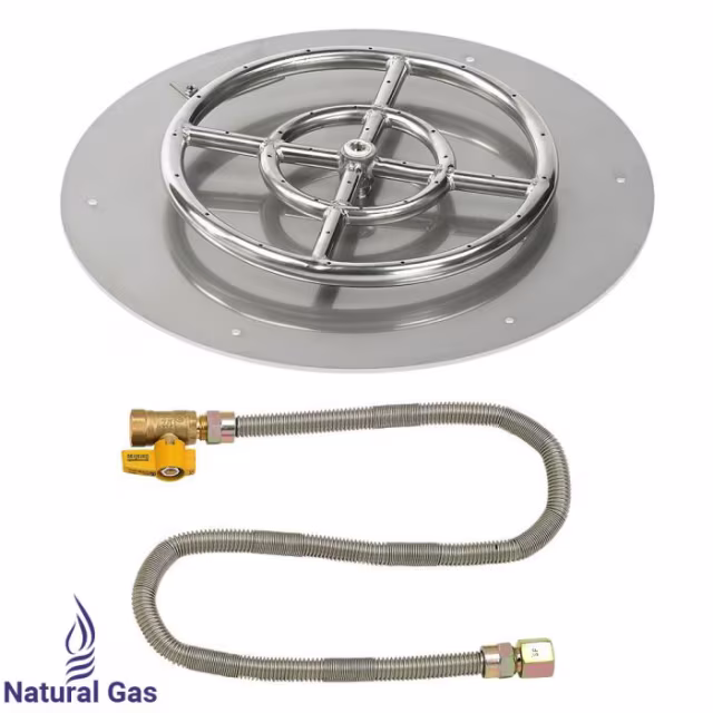 American Fire Products 18" Round Flat Pan Match Light Fire Pit Burner Kit