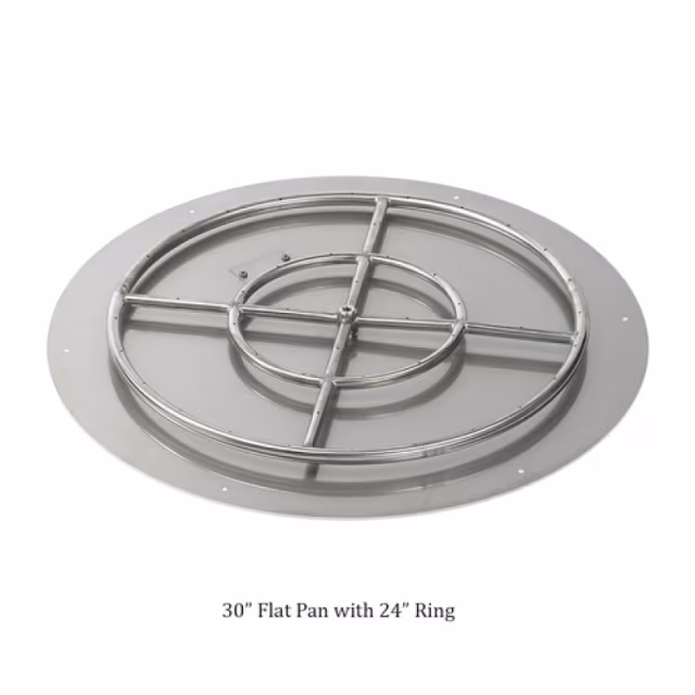American Fire Products 30" Round Flat Pan Match Light Fire Pit Burner Kit - High Capacity