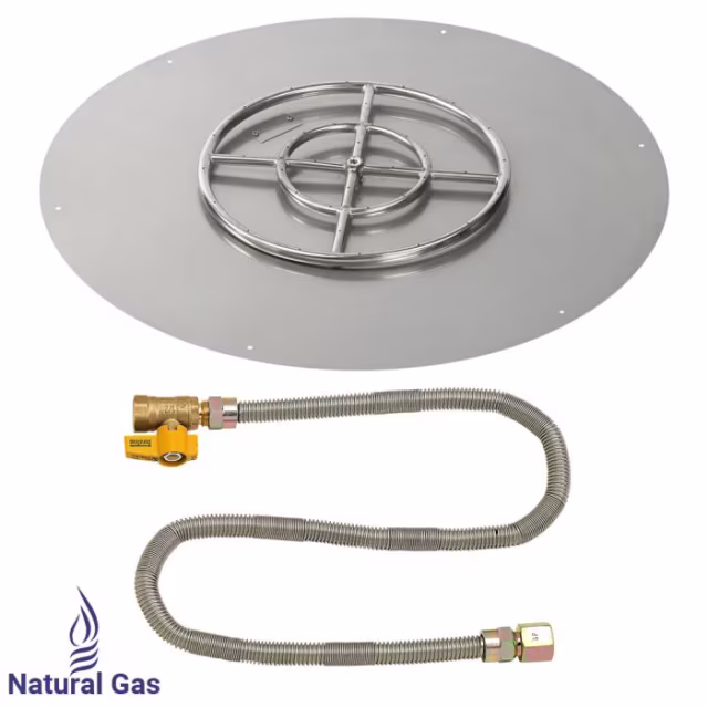 American Fire Products 36" Round Flat Pan Match Light Fire Pit Burner Kit