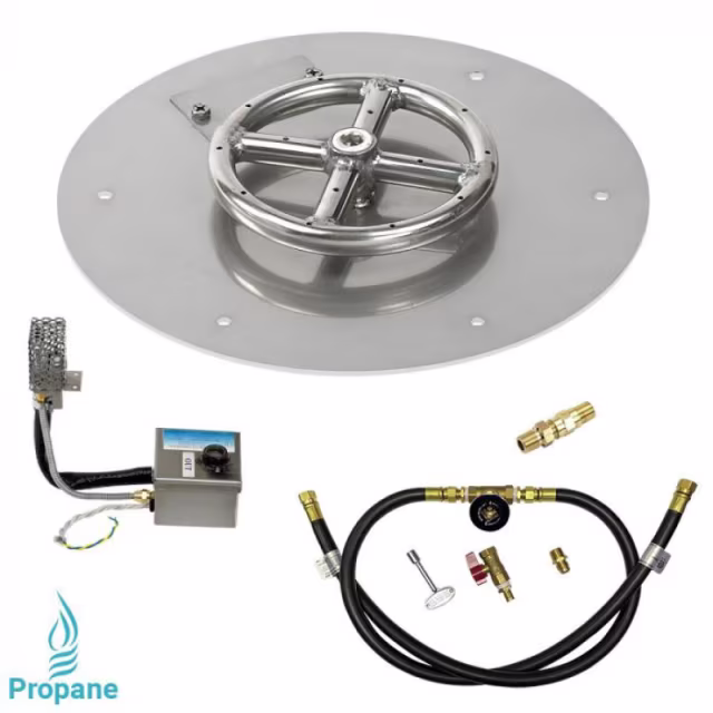 American Fire Products 12" Round Flat Pan AWEIS Fire Pit Burner Kit