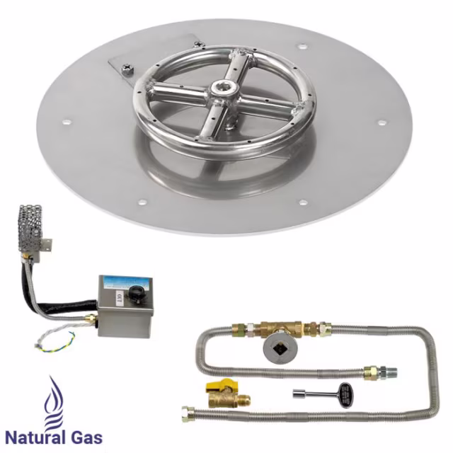 American Fire Products 12" Round Flat Pan AWEIS Fire Pit Burner Kit